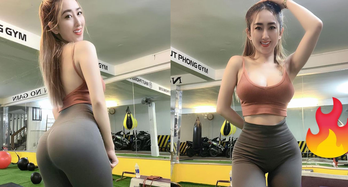 Ngắm ảnh Ái Ngọc show hàng lúc tập gym body gợi cảm mông cong sexy Ngực Bự