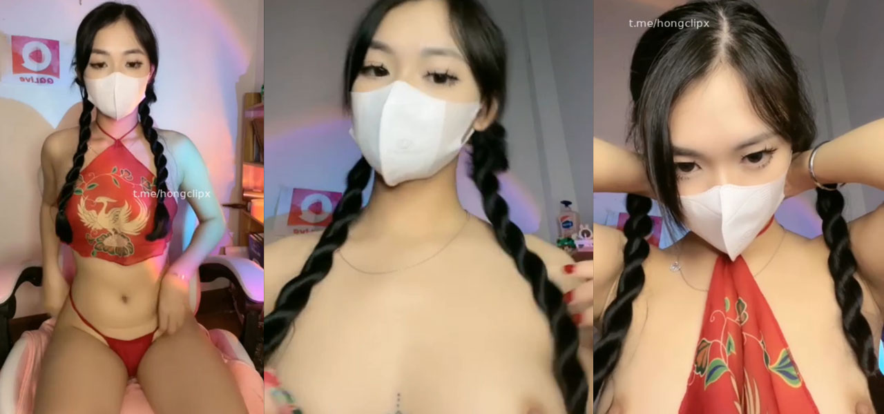 Clip Hot iDol Rosaxx Live show hàng Bigo Live lộ núm hồng rực tóc bện xam dễ thương