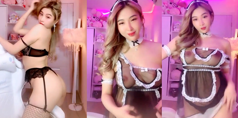 Clip hot girl bé Bơ Bella cosplay em hầu gái nhảy sex lộ nhũ hoa đẹp