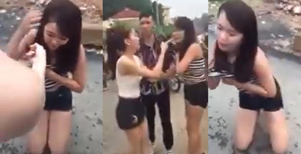 Clip Đánh Ghen Lột Quần Áo Lộ Hàng Ở Yên Bái bắt quỳ gối