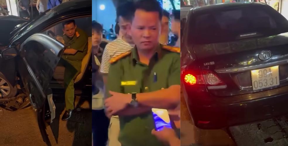 Clip trung tá công an say rượu lái xe ô tô gây tai nạn liên hoàn KINH KHỦNG ở Bắc Ninh