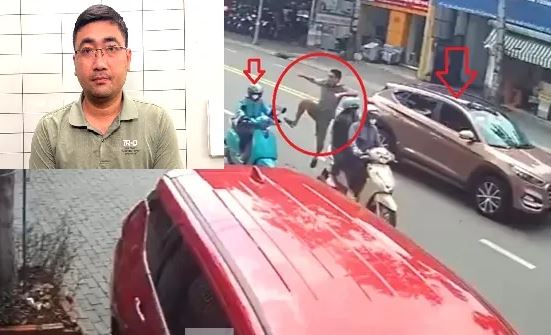 Người đàn ông tung cước đạp ngã nữ xe ôm công nghệ bị bắt khẩn cấp