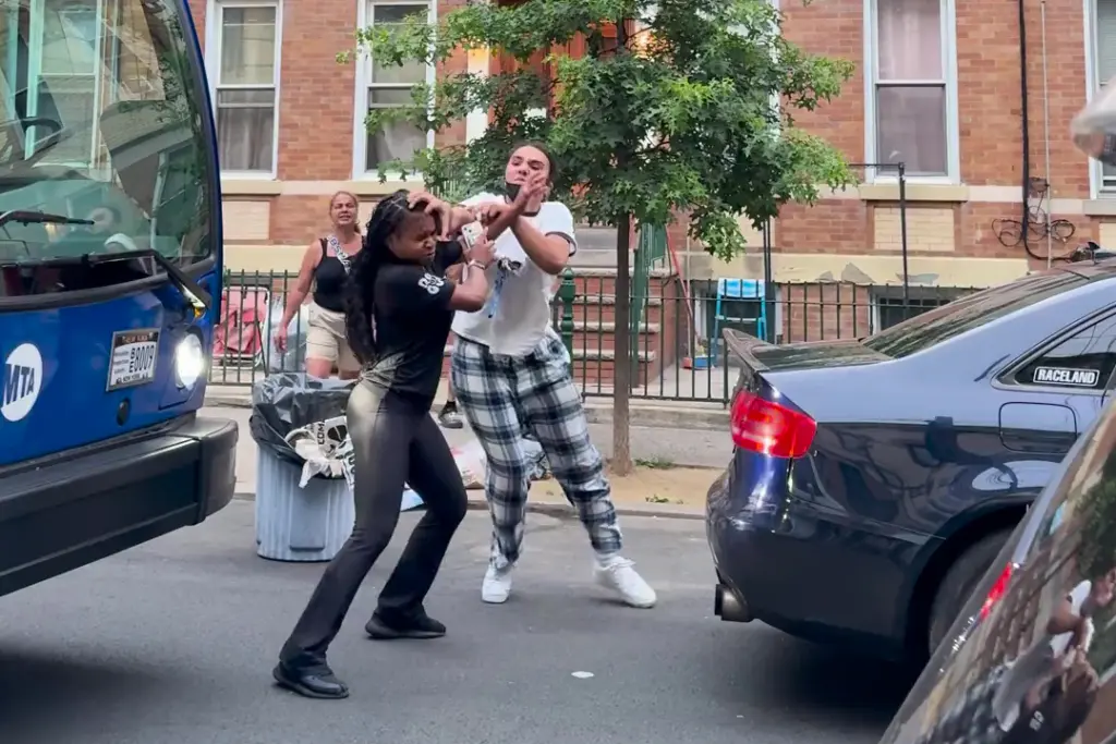 VIDEO Unhinged mom, daughter attack motorist, spew racial slurs in NYC parking spot brawl