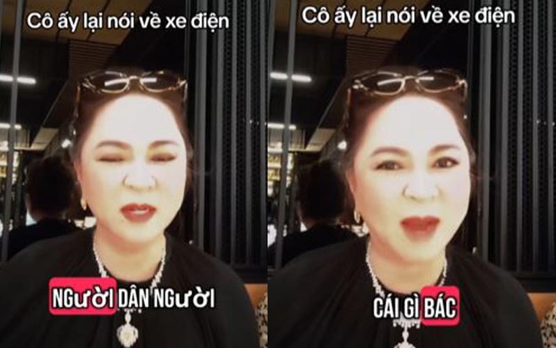 Clip CEO bà Nguyễn Phương Hằng nói về xe điện xe xăng