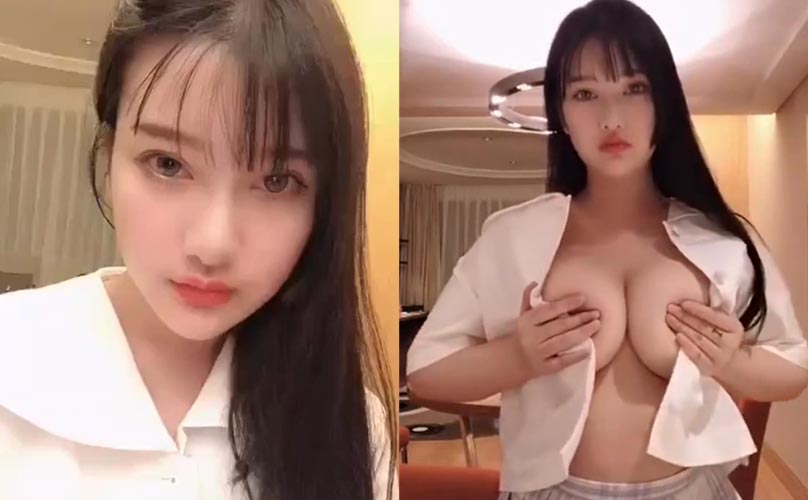 Clip China Girl Xiao You Nai 26 gái xinh Trung Quốc sơ mi trắng khoe ngực bự