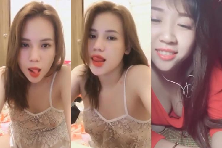 Clip gái xinh Bigo Live đá lưỡi gợi tình khiêu khích