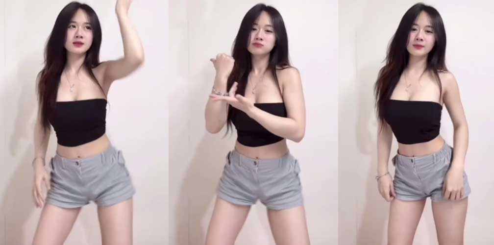 Hot girl cute Binh An Tiktoker nhảy lộ hàng clip gợi cảm