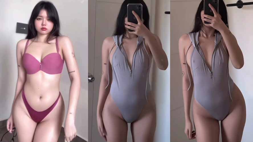 Clip hot gái xinh Hà Linh bikini sexy