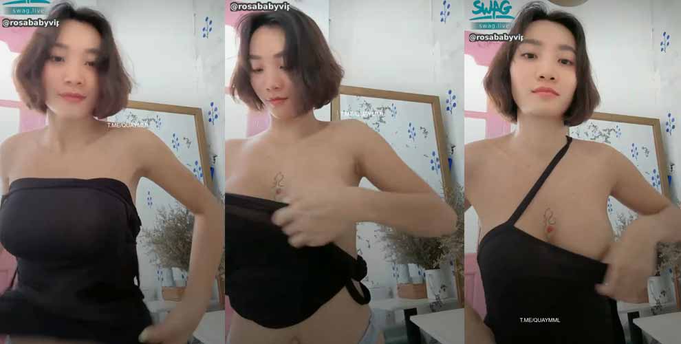 Hot idol Bigo Rosababyvip live stream on bathroom
