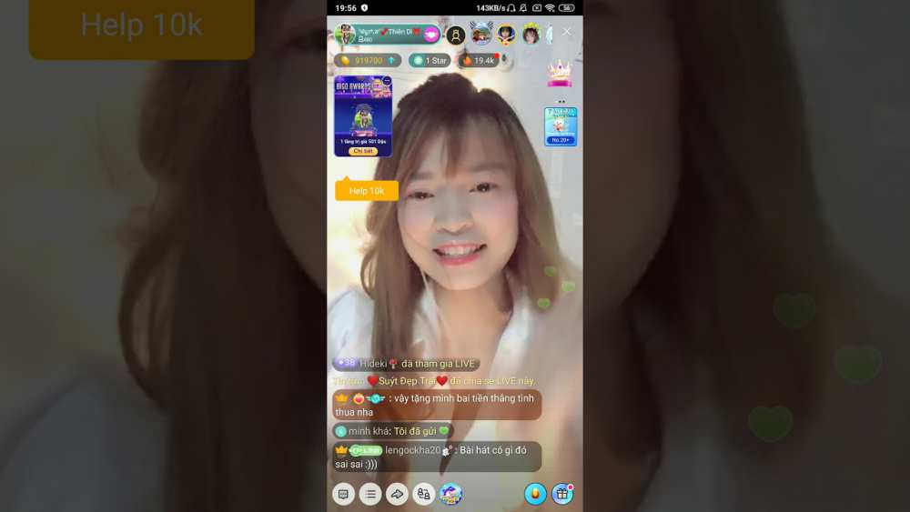 Idol hot Bigo live show Thánh Nữ Thiên Di Dâm dâm cô nương lên sóng