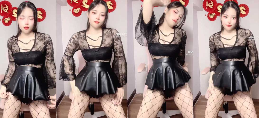 Full clip hot girl Bigo Mina Sexy khiêu gợi với tất lưới sexy