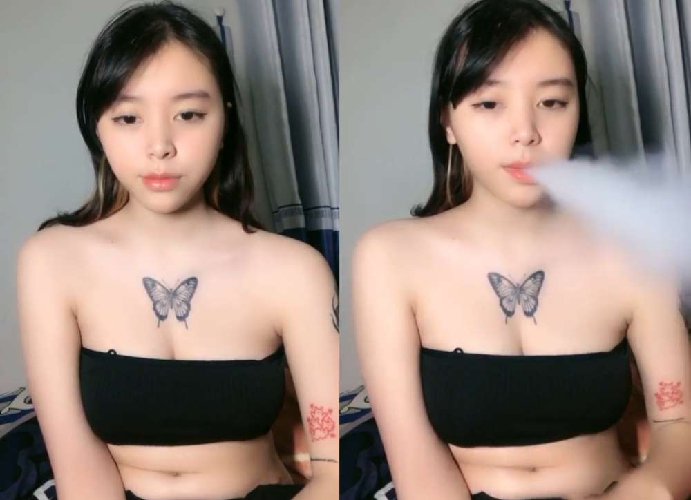 Clip idol Kem Béo em gái xinh cá tính cute hút thuốc lá điện tử live show hàng