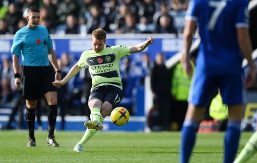 Leicester 0-1 Man City 2022.10.28 (Premier League) Kevin De Bruyne beautiful free kick
